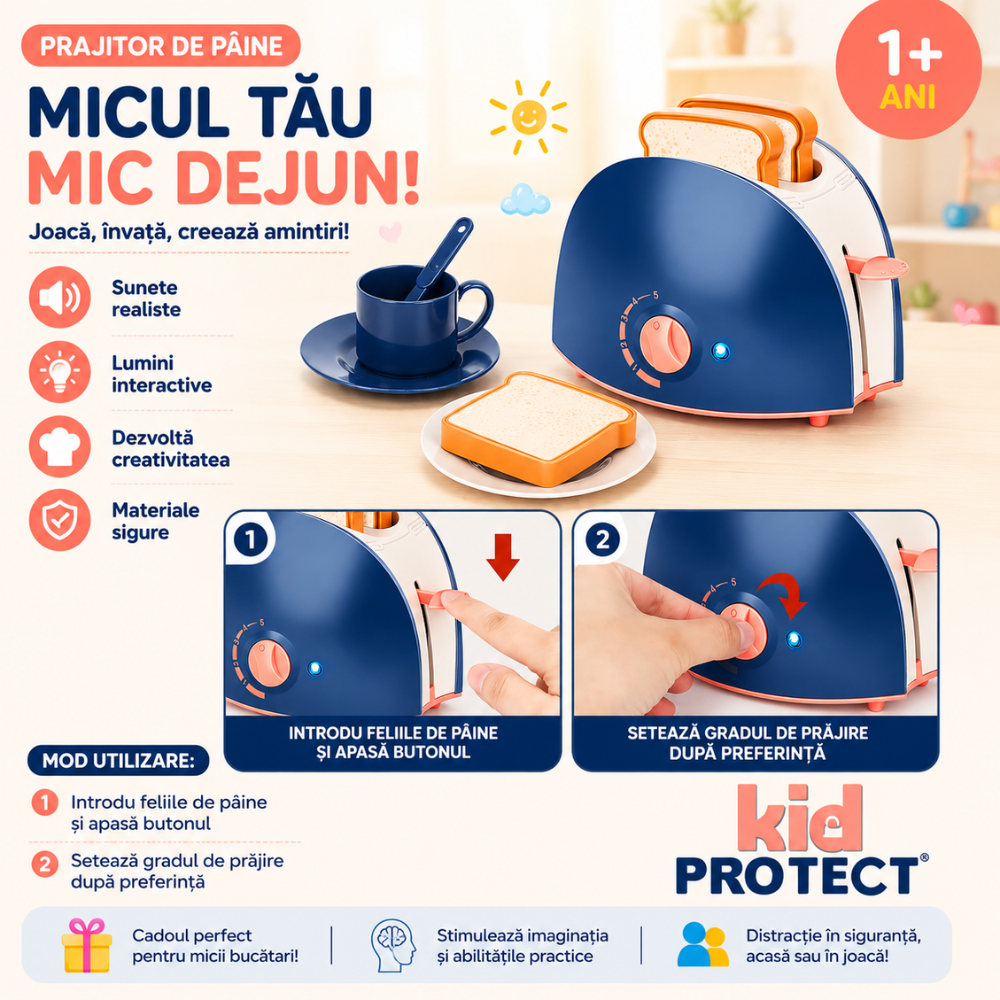 Set Accesorii Bucatarie Copii KidProtect Toasty Mix Set