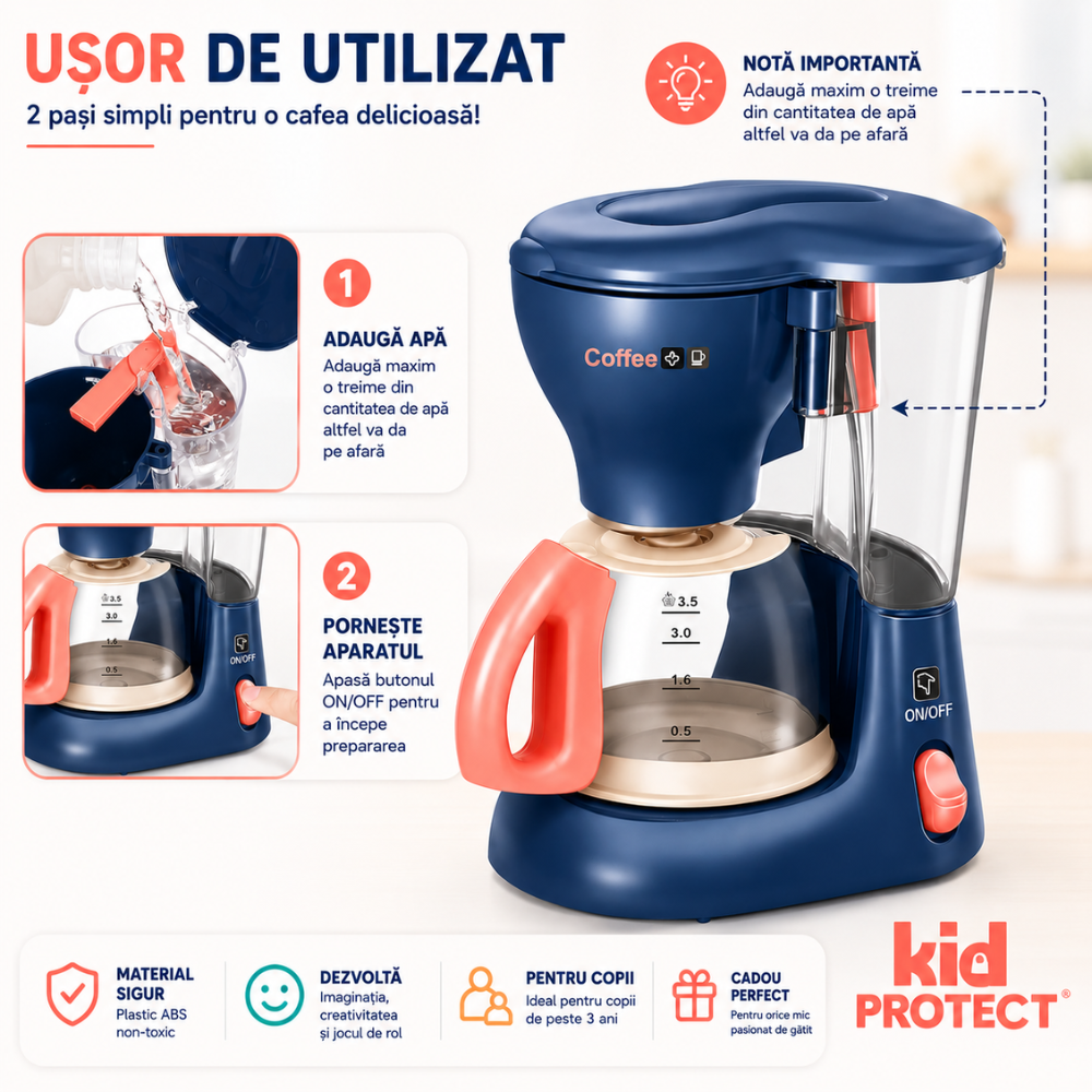 Set Accesorii Bucatarie Copii KidProtect Little Barista Kitchen