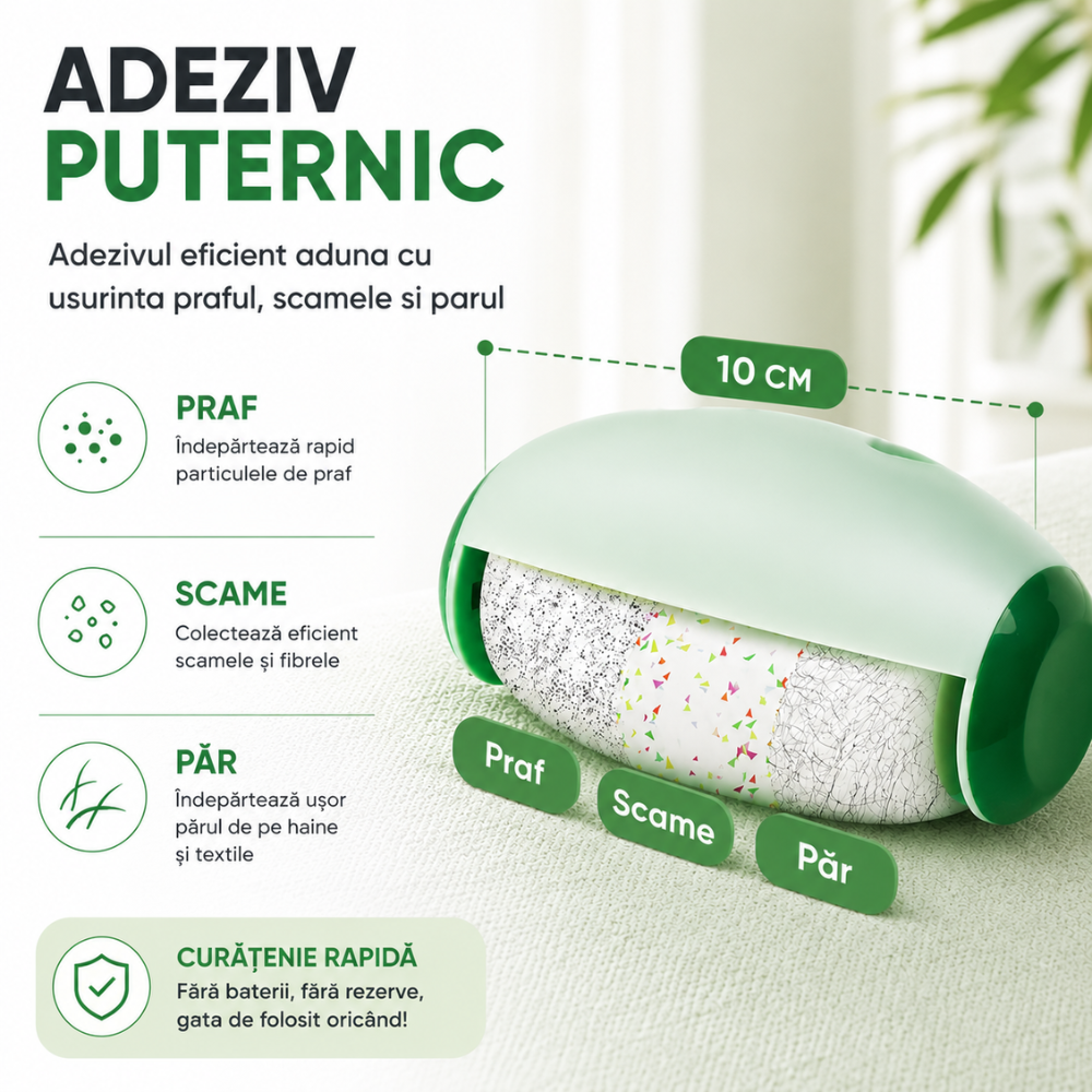 Rola Reutilizabila din Silicon KD Home CleanSwipe, Verde
