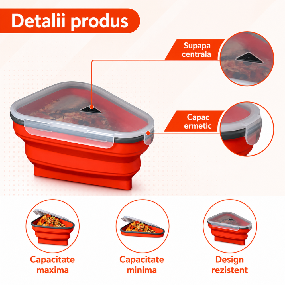 Cutie depozitare pizza din silicon Topaqua Pizza Pack