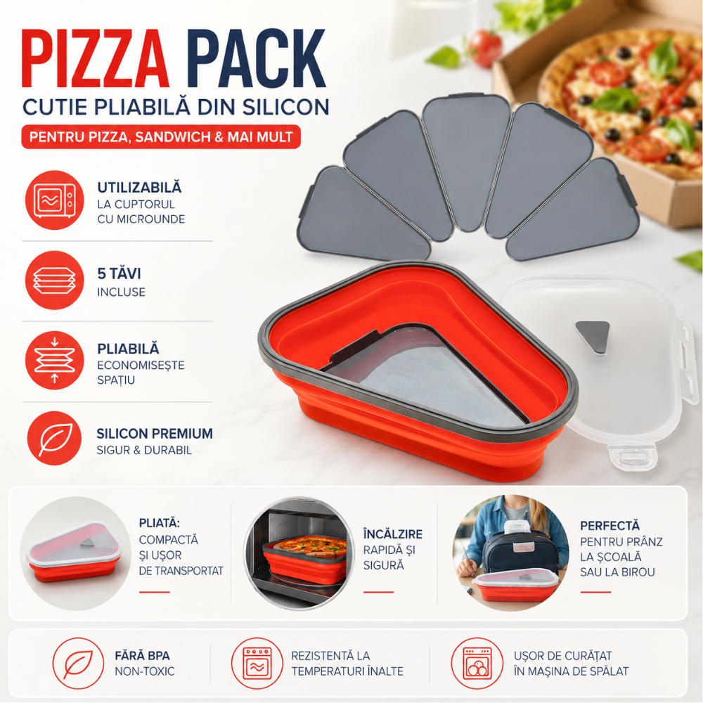 Cutie depozitare pizza din silicon Topaqua Pizza Pack
