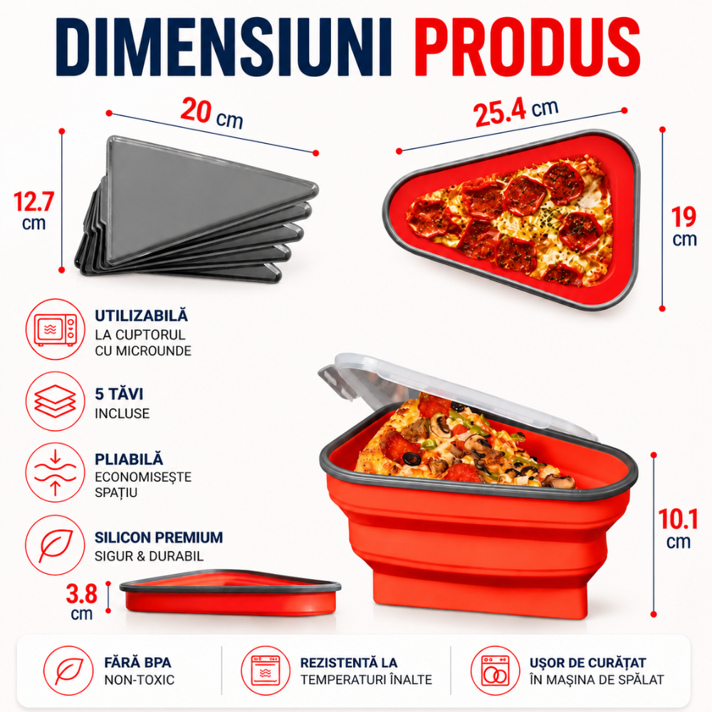Cutie depozitare pizza din silicon Topaqua Pizza Pack