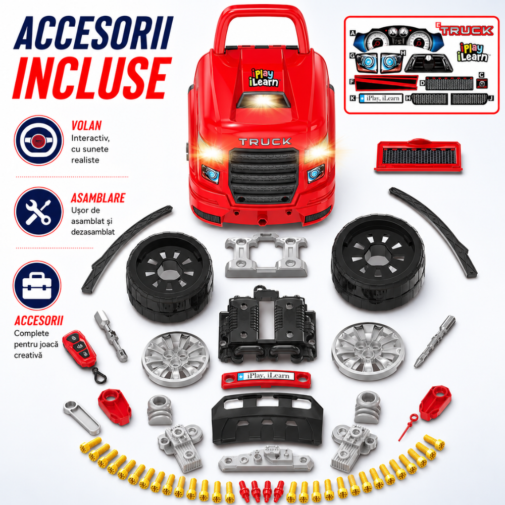Set Reparatie Motor Auto Mecanic Copii Kidprotect Engine Explorers, 62 Piese
