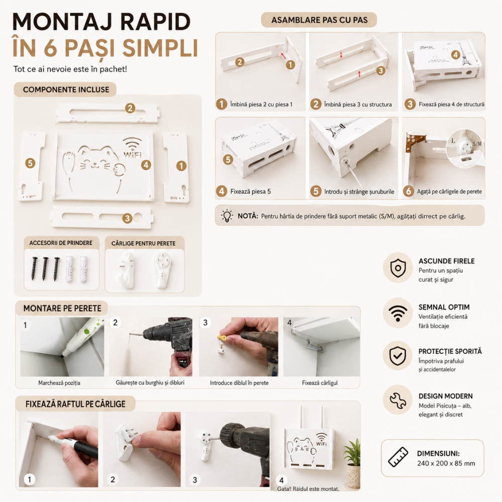 Raft Suport Router Wireless Kidprotect S 240x200x85 mm