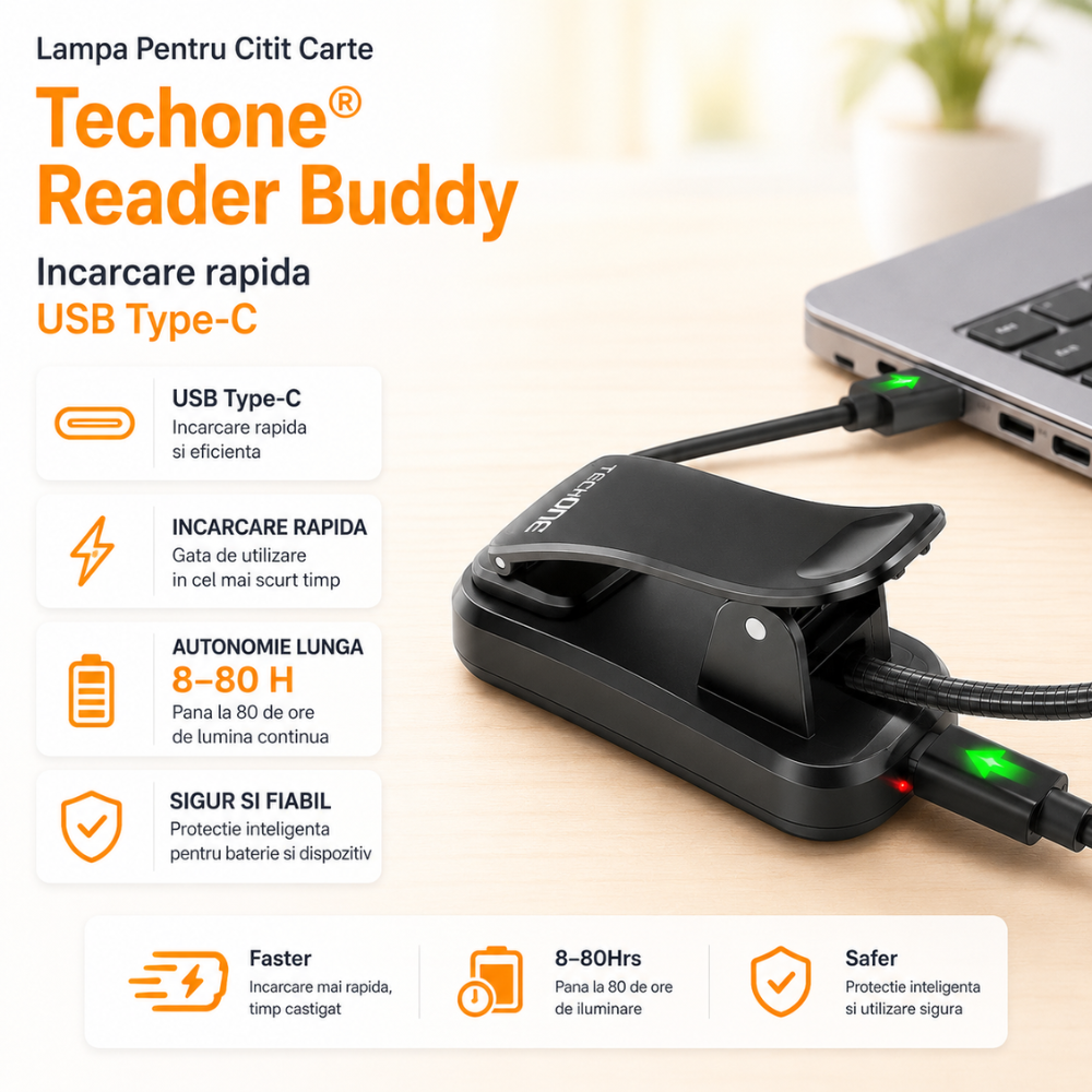 Lampa Pentru Citit Carte Techone Reader Buddy