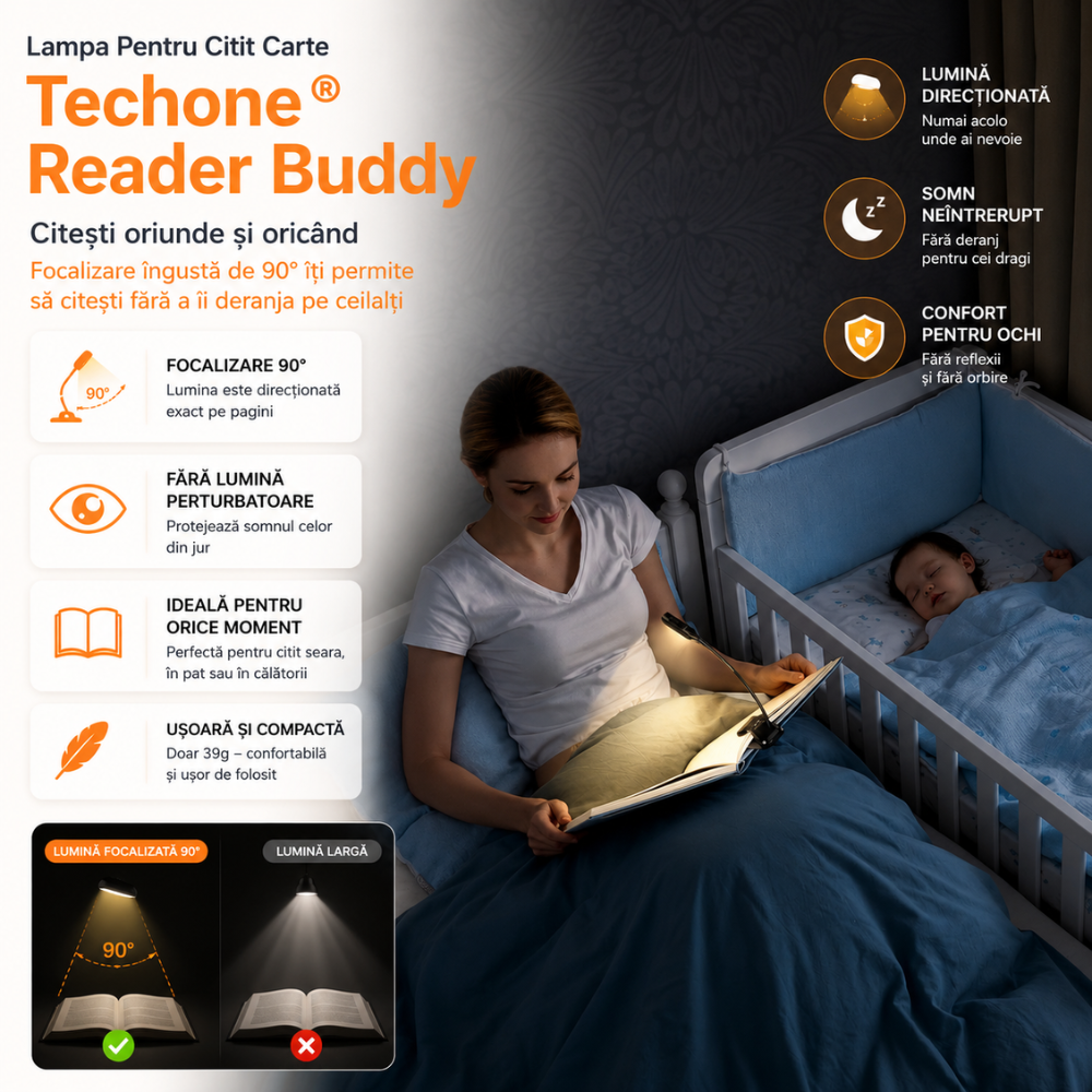 Lampa Pentru Citit Carte Techone Reader Buddy