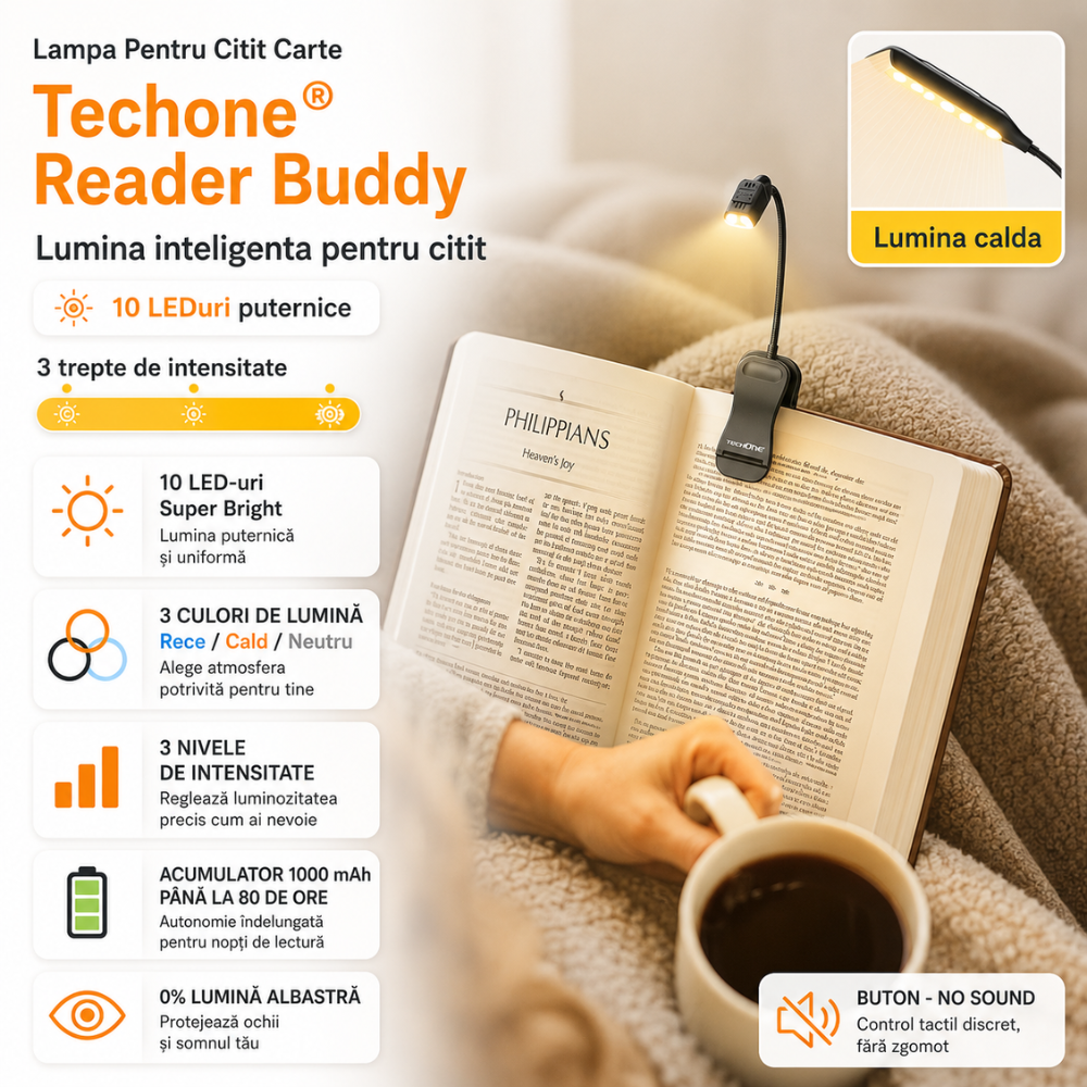 Lampa Pentru Citit Carte Techone Reader Buddy
