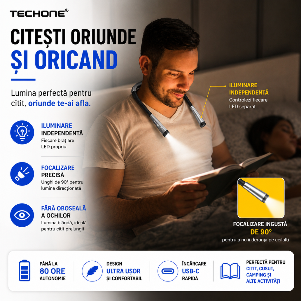 Lampa De Gat Pentru Citit Techone Pro Reader
