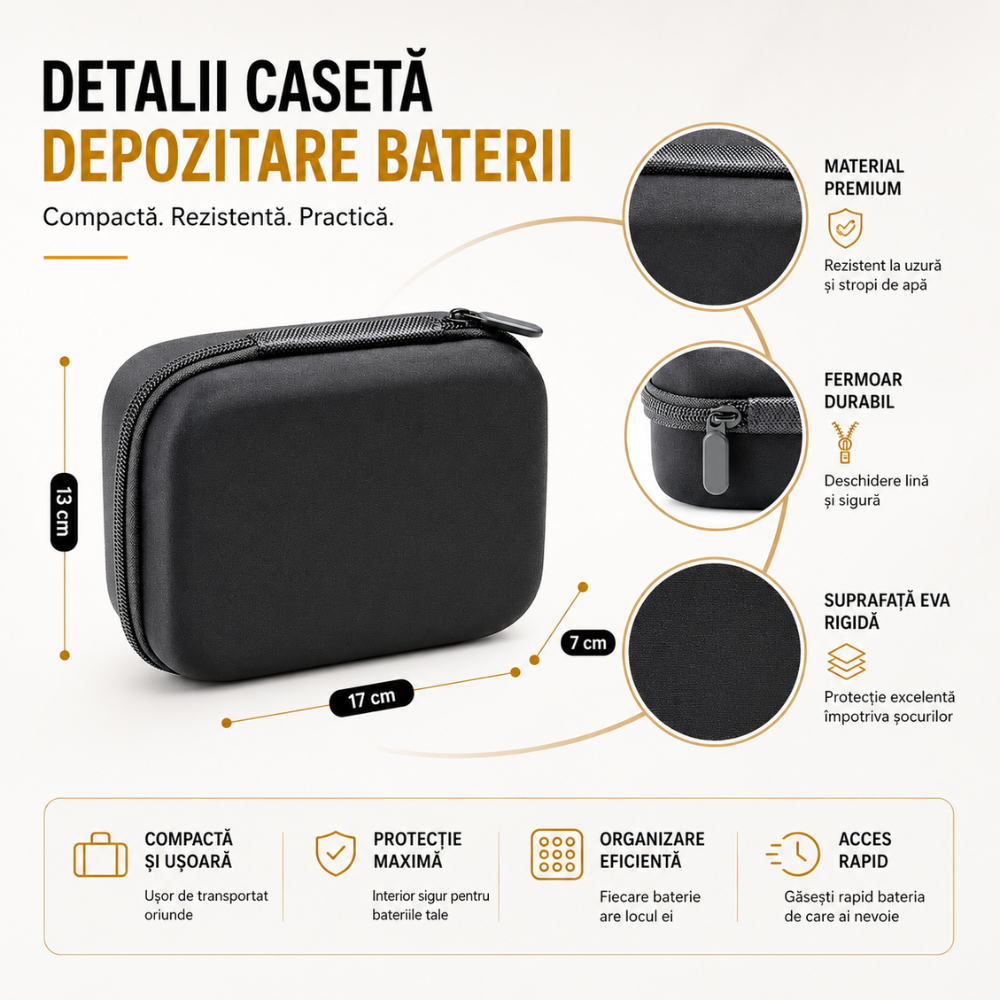 Organizator Baterii Tip Geanta Depozitare KD Home VoltKeeper