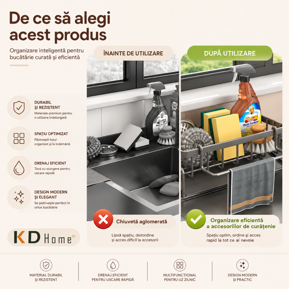 Suport Burete Tip Organizator Bucatarie KD Home Spongie