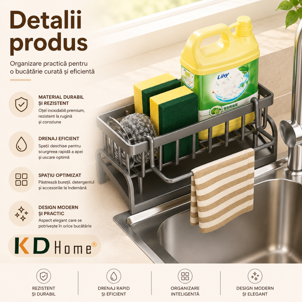 Suport Burete Tip Organizator Bucatarie KD Home Spongie