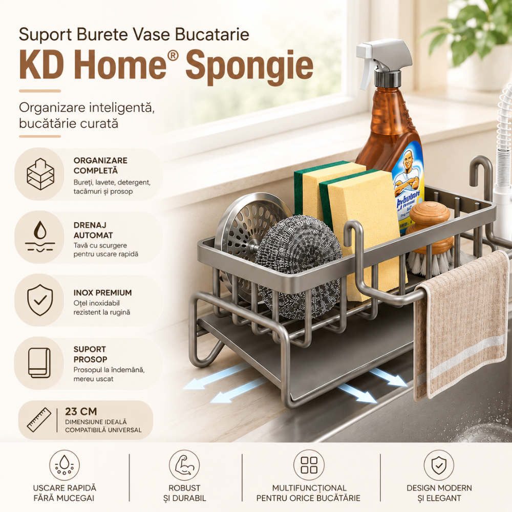 Suport Burete Tip Organizator Bucatarie KD Home Spongie