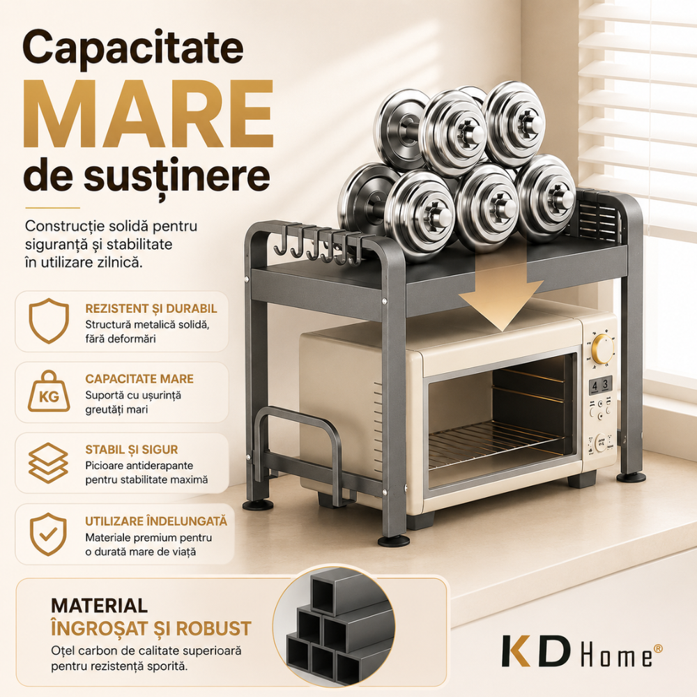 Raft Metalic Cuptor cu Microunde, KD Home Micro Space