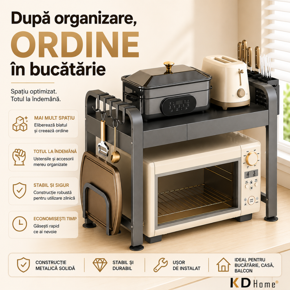 Raft Metalic Cuptor cu Microunde, KD Home Micro Space