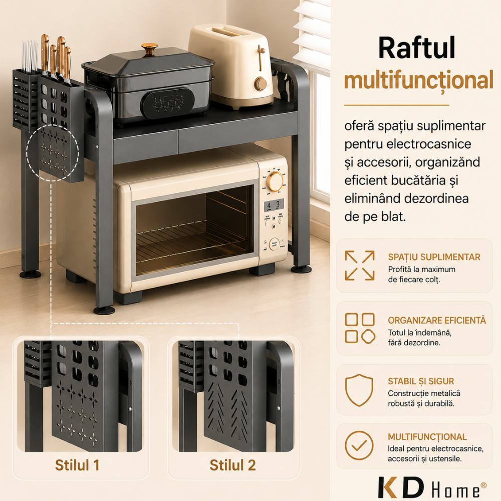 Raft Metalic Cuptor cu Microunde, KD Home Micro Space