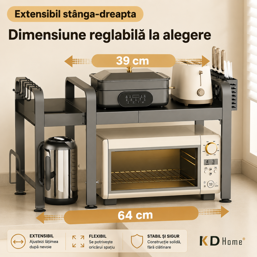 Raft Metalic Cuptor cu Microunde, KD Home Micro Space