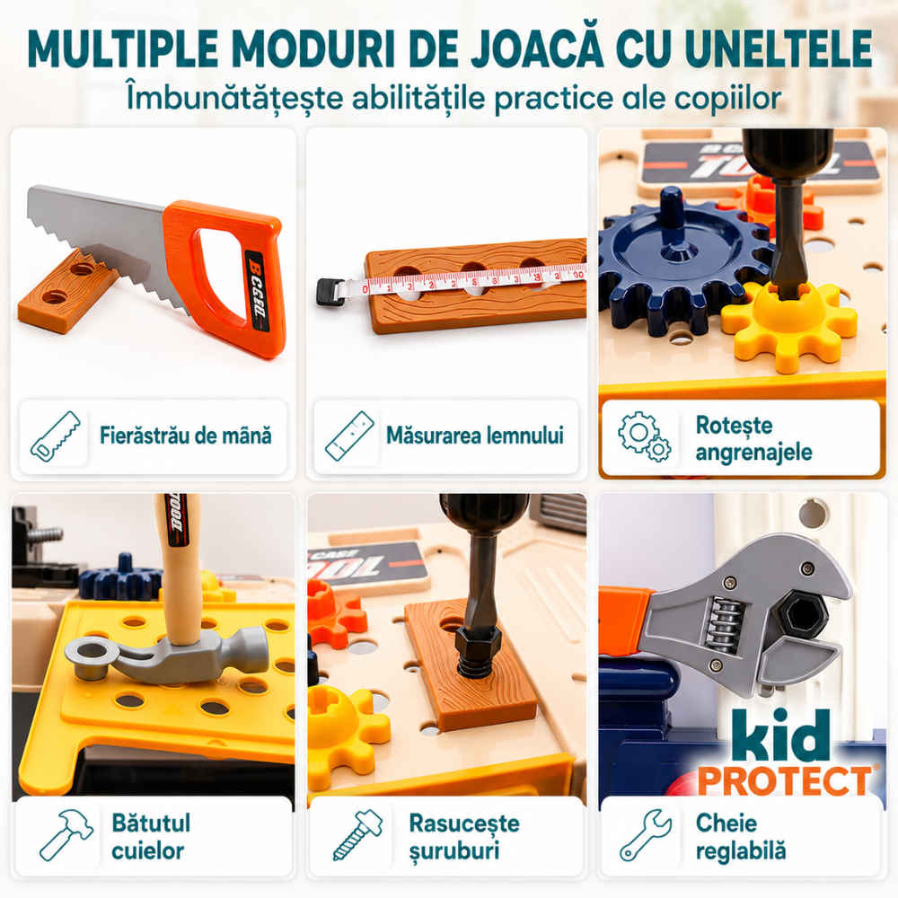 Banc de Lucru Copii 3 in 1 Kidprotect Junior Fix-It Station