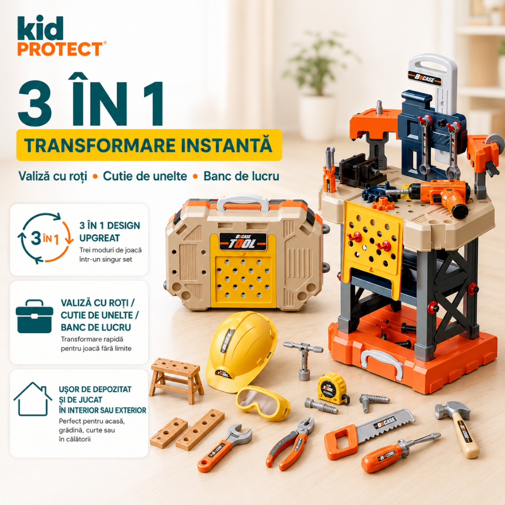 Banc de Lucru Copii 3 in 1 Kidprotect Junior Fix-It Station