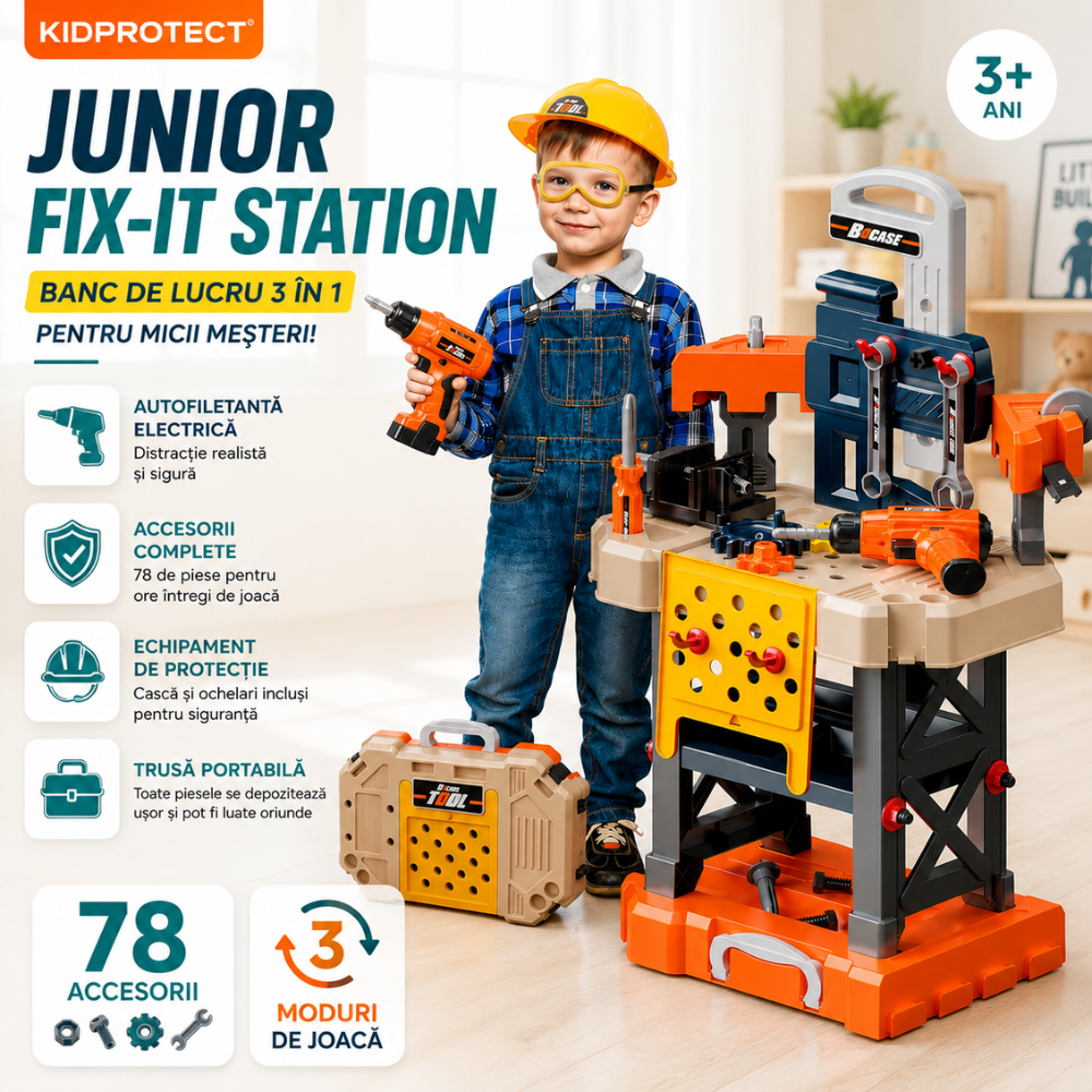 Banc de Lucru Copii 3 in 1 Kidprotect Junior Fix-It Station