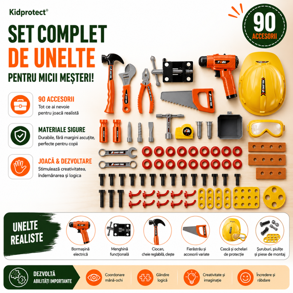 Banc de Lucru Copii 2 in 1 Kidprotect Worker Suite