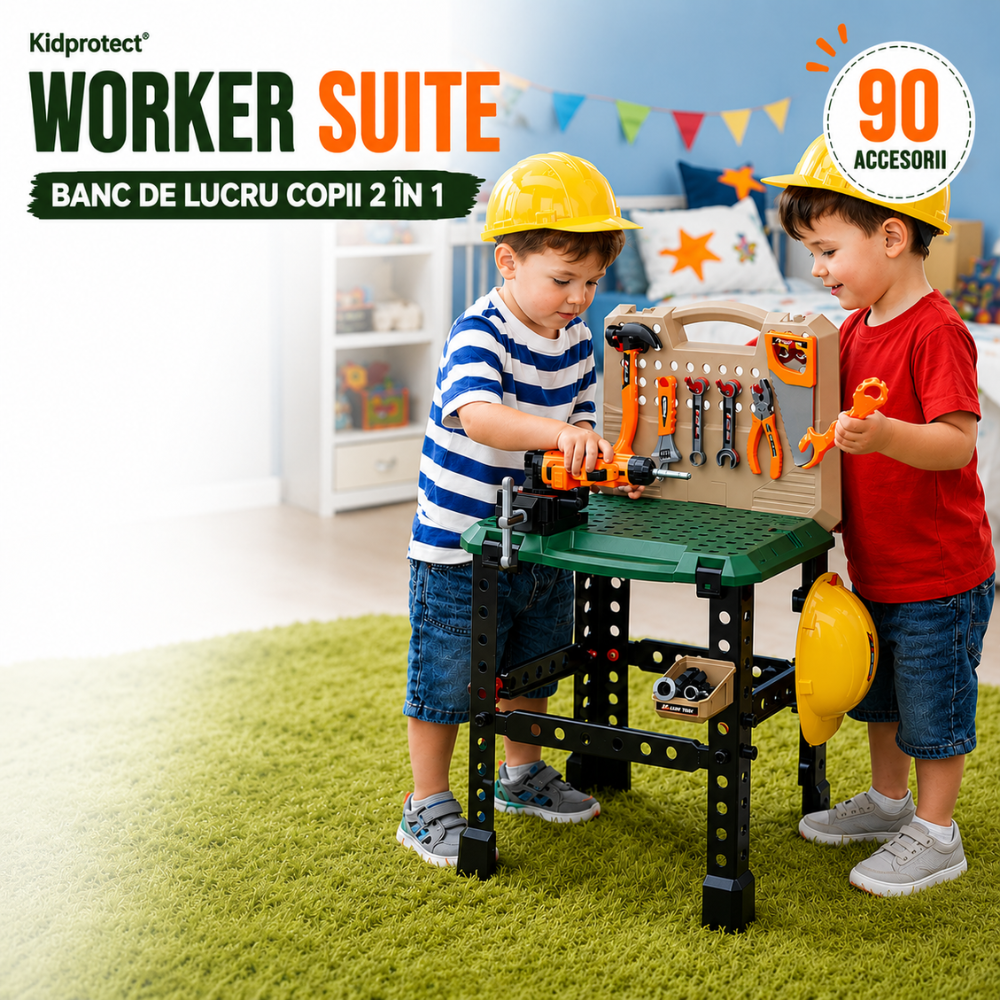 Banc de Lucru Copii 2 in 1 Kidprotect Worker Suite