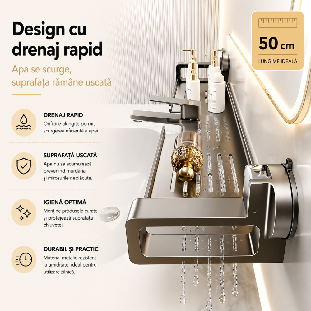 Raft Metalic Tip Organizator Bucatarie sau Baie Topaqua Sink Fairy