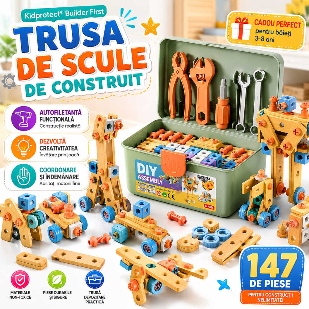 Trusa de Scule Copii de Construit Kidprotect Builder First