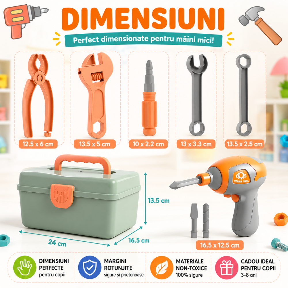 Trusa de Scule Copii de Construit Kidprotect Builder First