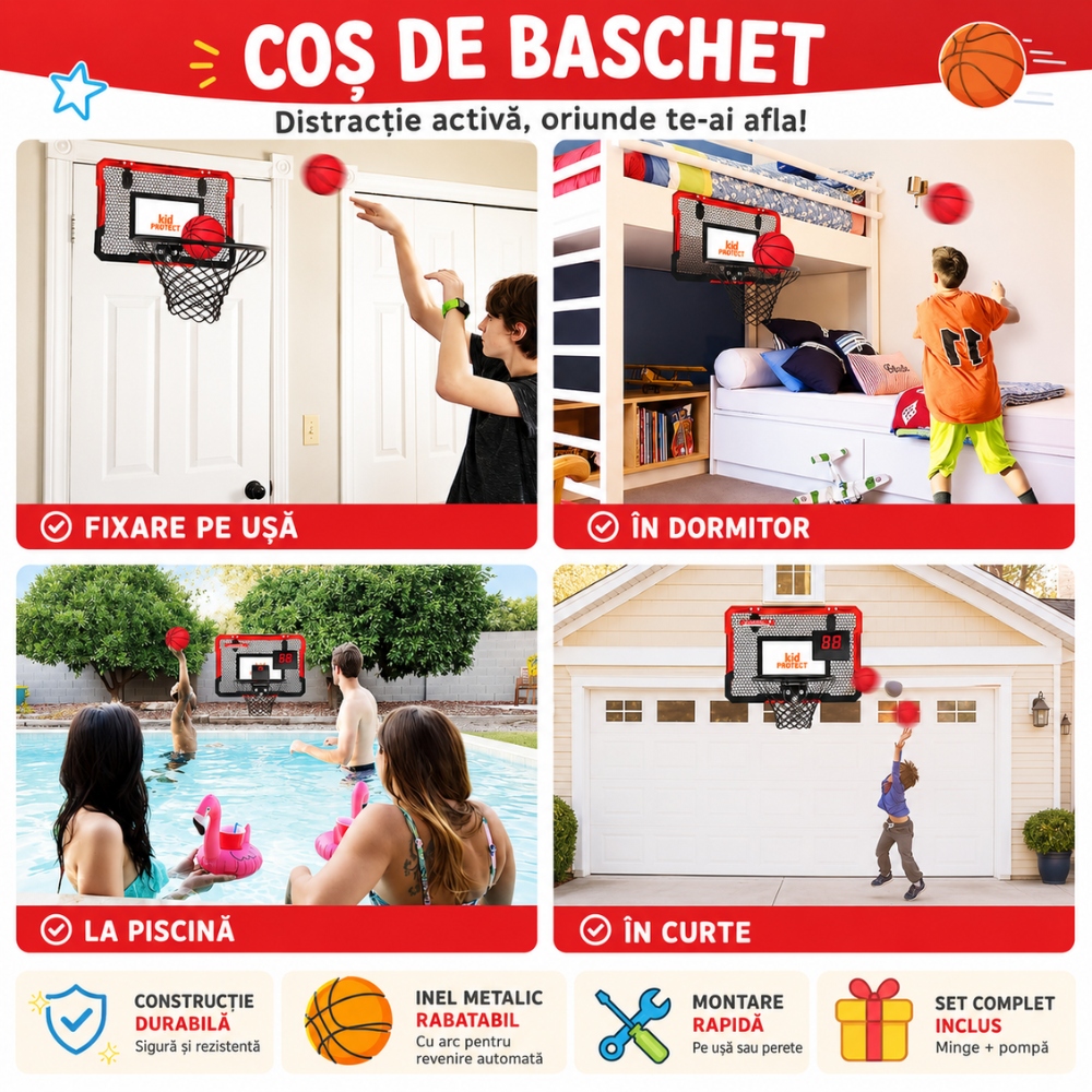 Cos de baschet copii KidProtect