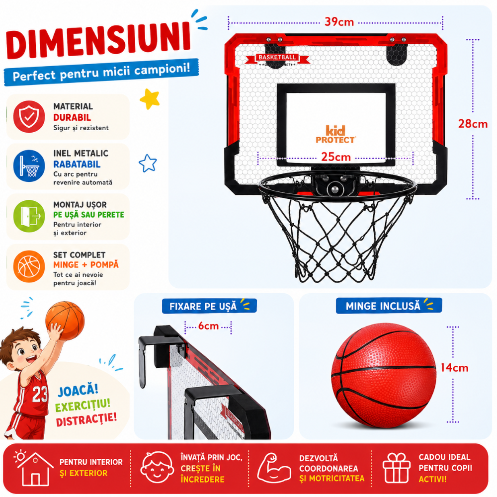 Cos de baschet copii KidProtect