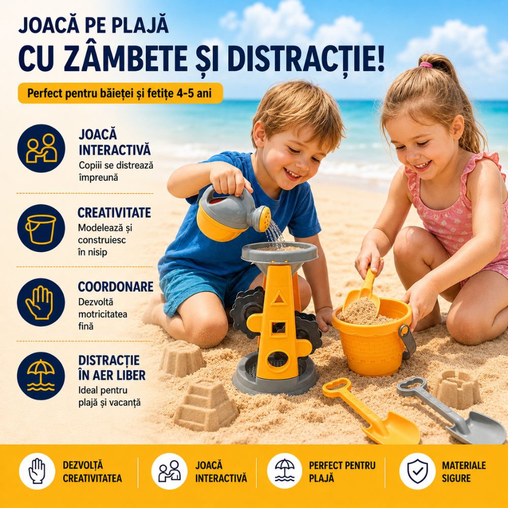 Set Jucarii de Plaja si Nisip KidProtect SunnyDigs