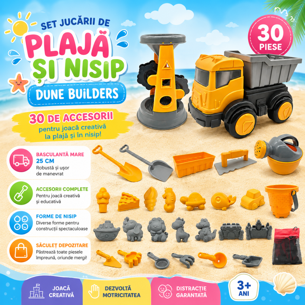 Set Jucarii de Plaja si Nisip KidProtect DuneBuilders