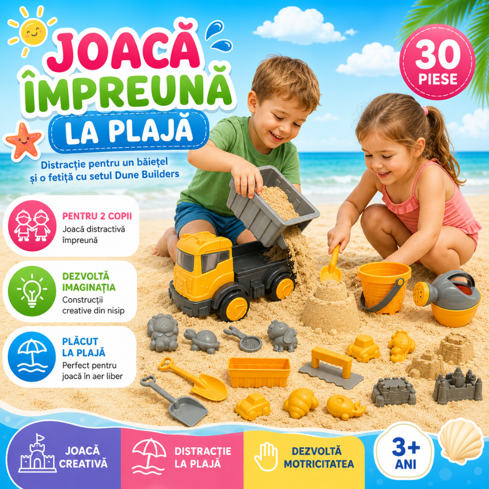 Set Jucarii de Plaja si Nisip KidProtect DuneBuilders