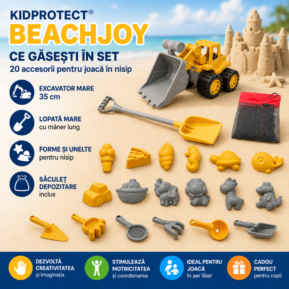 Set Jucarii de Plaja si Nisip KidProtect BeachJoy