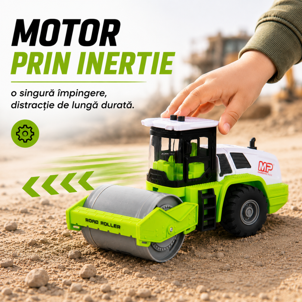 Echipament de Constructie Tip Compactor de Drumuri De Jucarie Pentru Copii, KidProtect Hammer Road