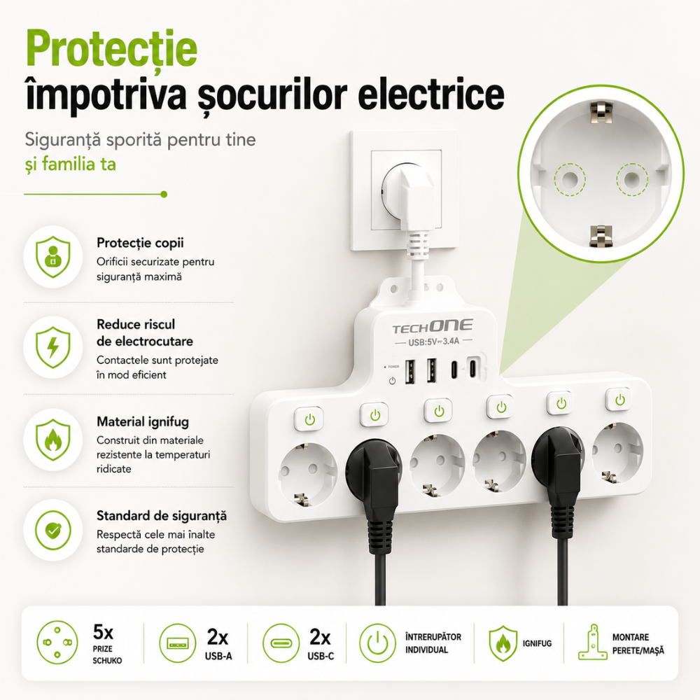 Prelungitor Scurt Techone PowerHub 9X