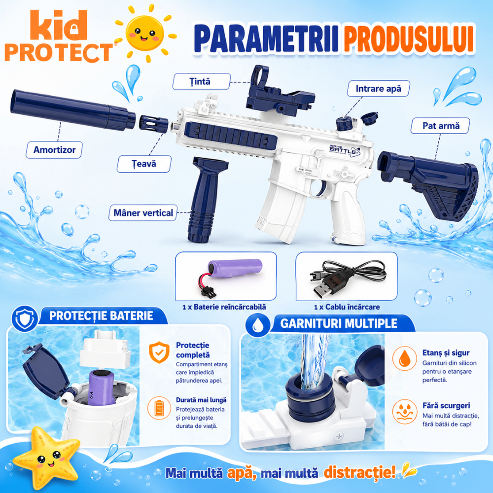 Pistol cu Apa Electric KidProtect WaterRaptor