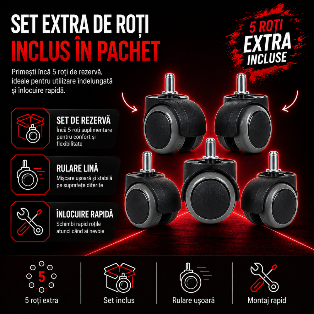 Scaun Gaming Ergonomic KD Home ShadowStrike X2, Rosu