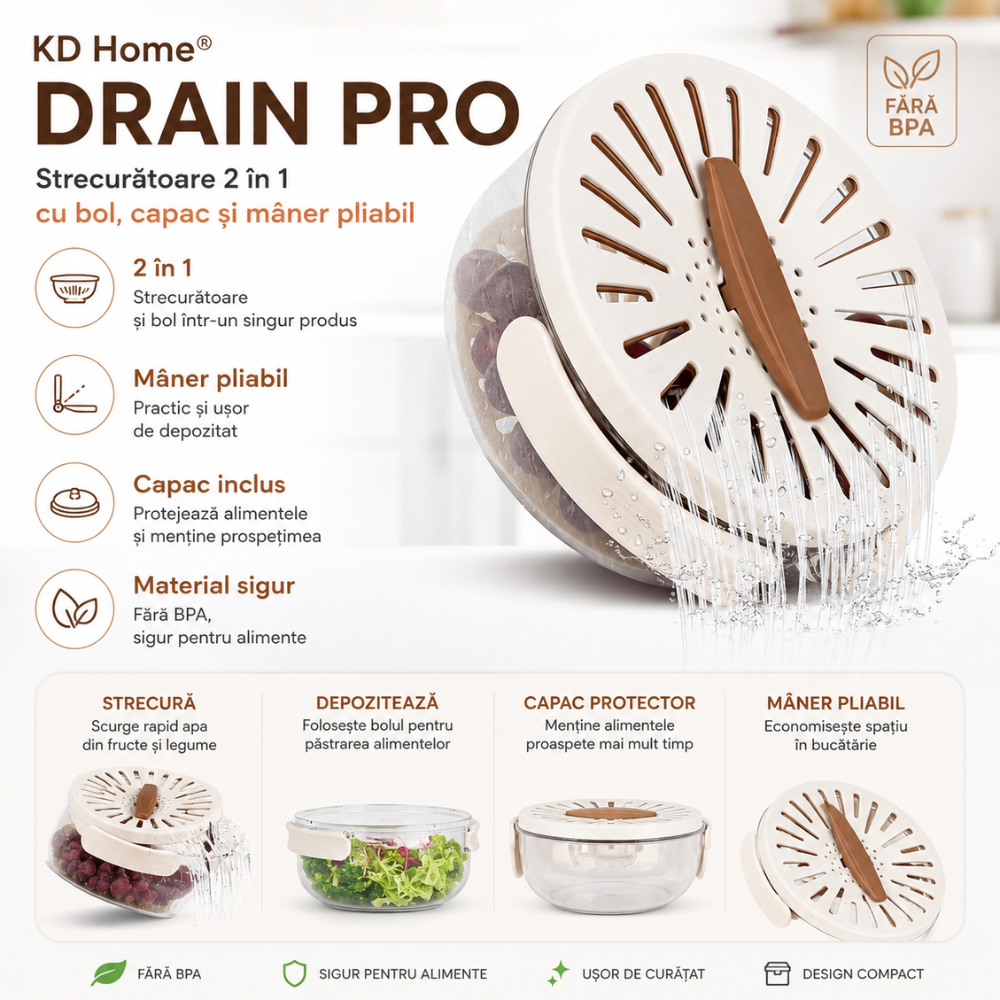Strecuratoare KD Home Drain Pro, Alb