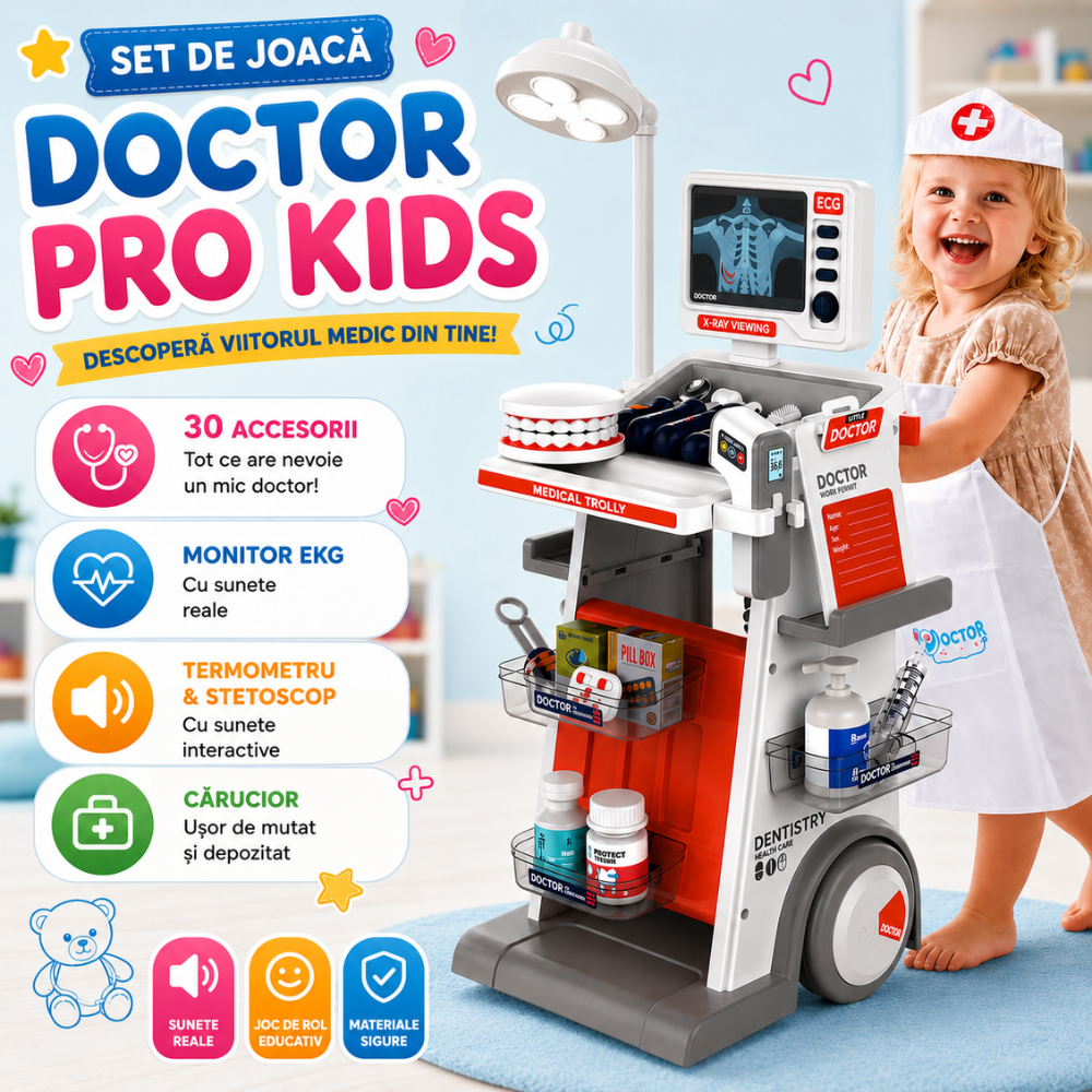 Set De Joaca Doctor Copii KidProtect Doctor Pro Kids