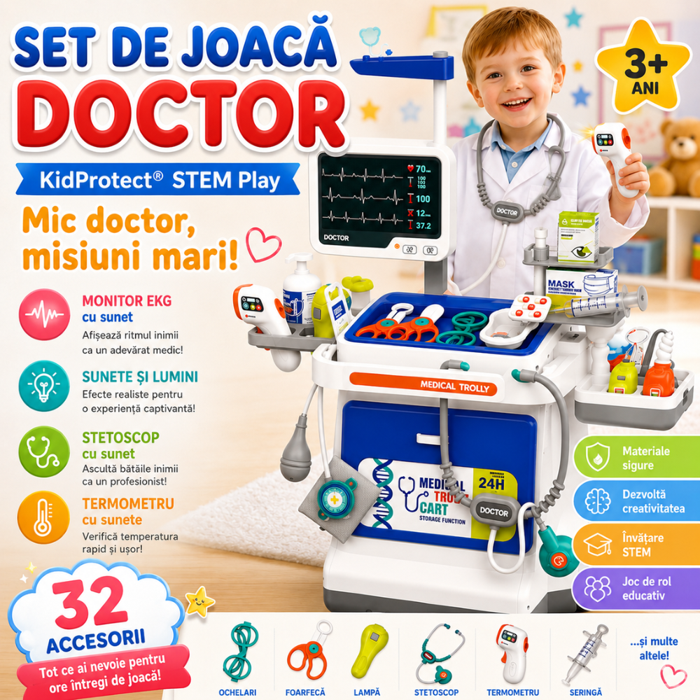 Set De Joaca Doctor Copii KidProtect Doctor STEM Play