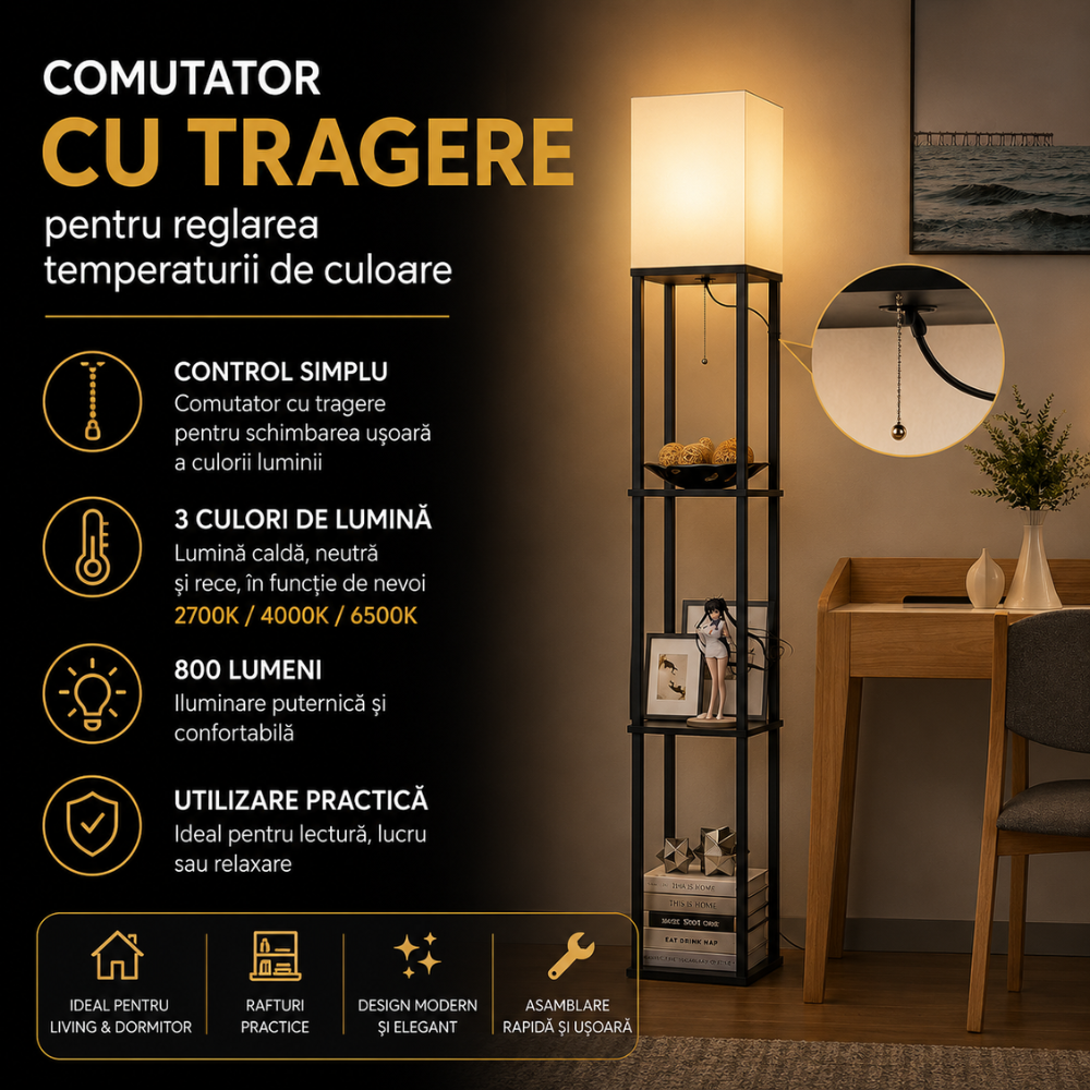 Lampadar Dreptunghiular KD Home LumiEdge