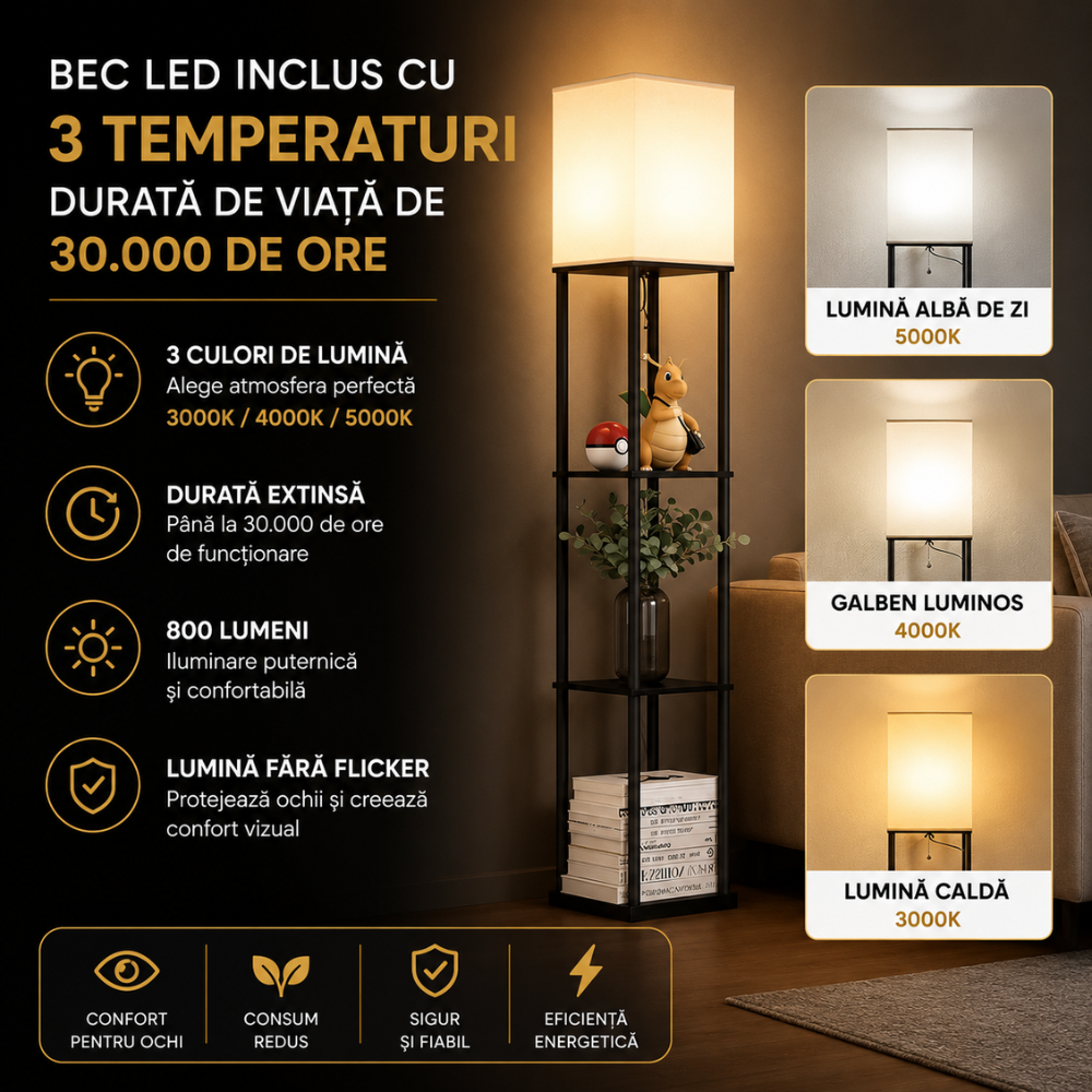 Lampadar Dreptunghiular KD Home LumiEdge