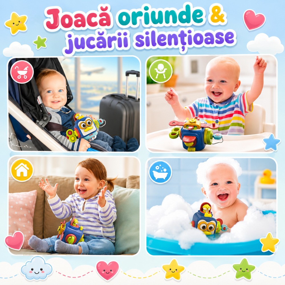 Jucarie Interactiva Bebelusi Montessori KidProtect Puzzle Box