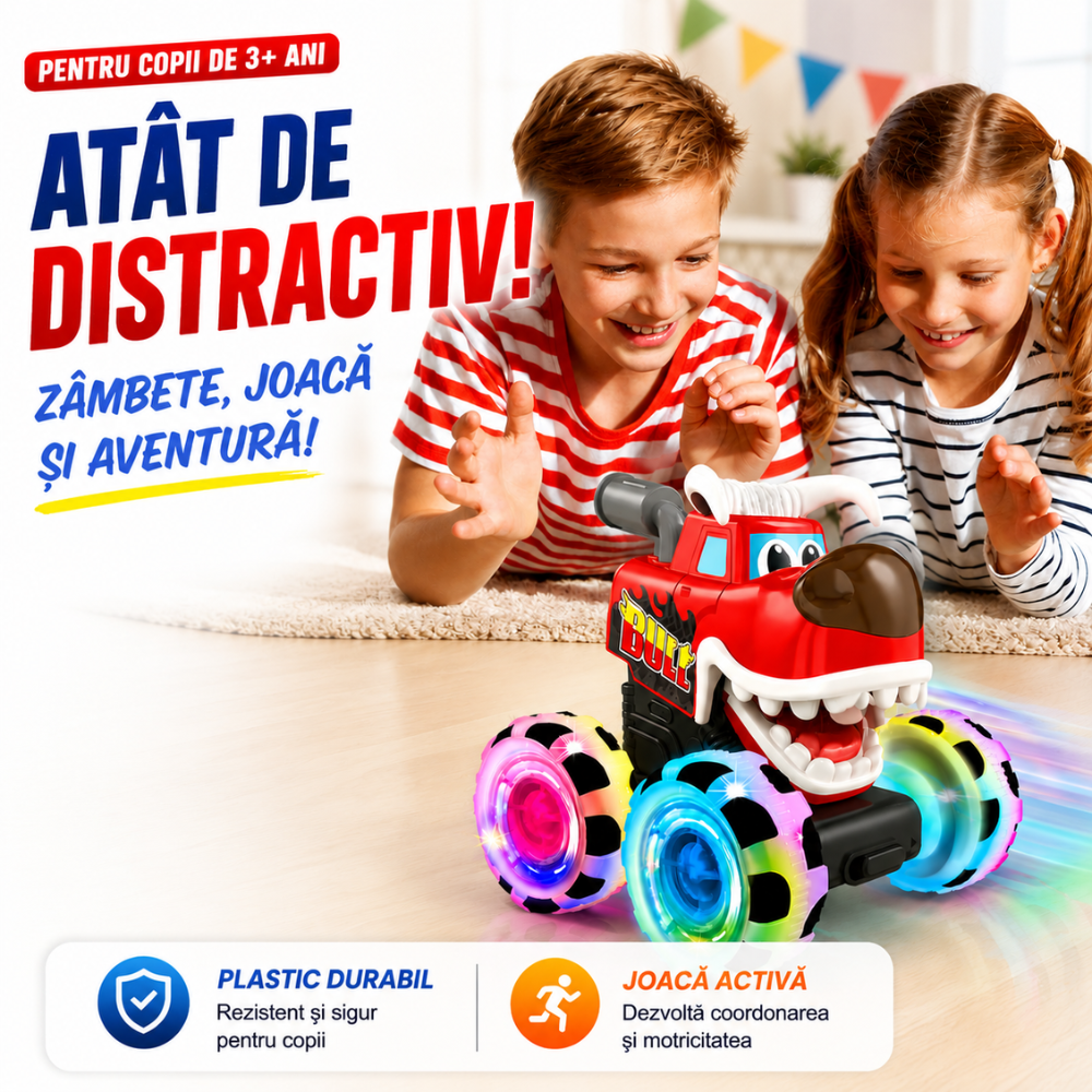 Masinuta Pentru Copii, KidProtect Monster Wheely Bull