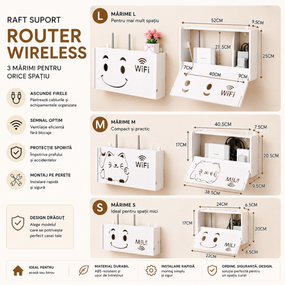 Raft Suport Router Wireless Kidprotect M 405x205x95 mm