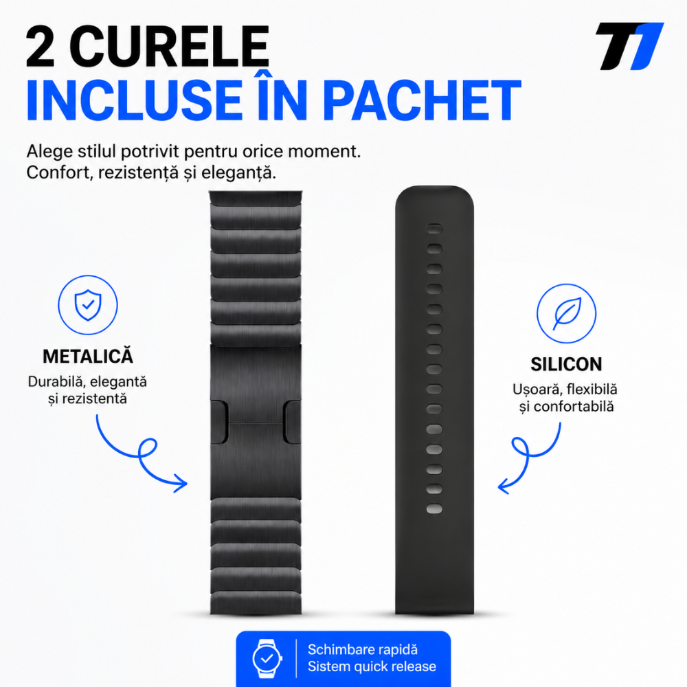 Ceas Smartwatch Barbati TechONE NeoWrist Plus, Negru