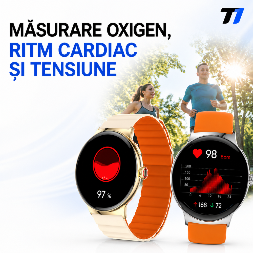 Ceas Smartwatch Barbati TechONE NeoWrist Plus, Negru