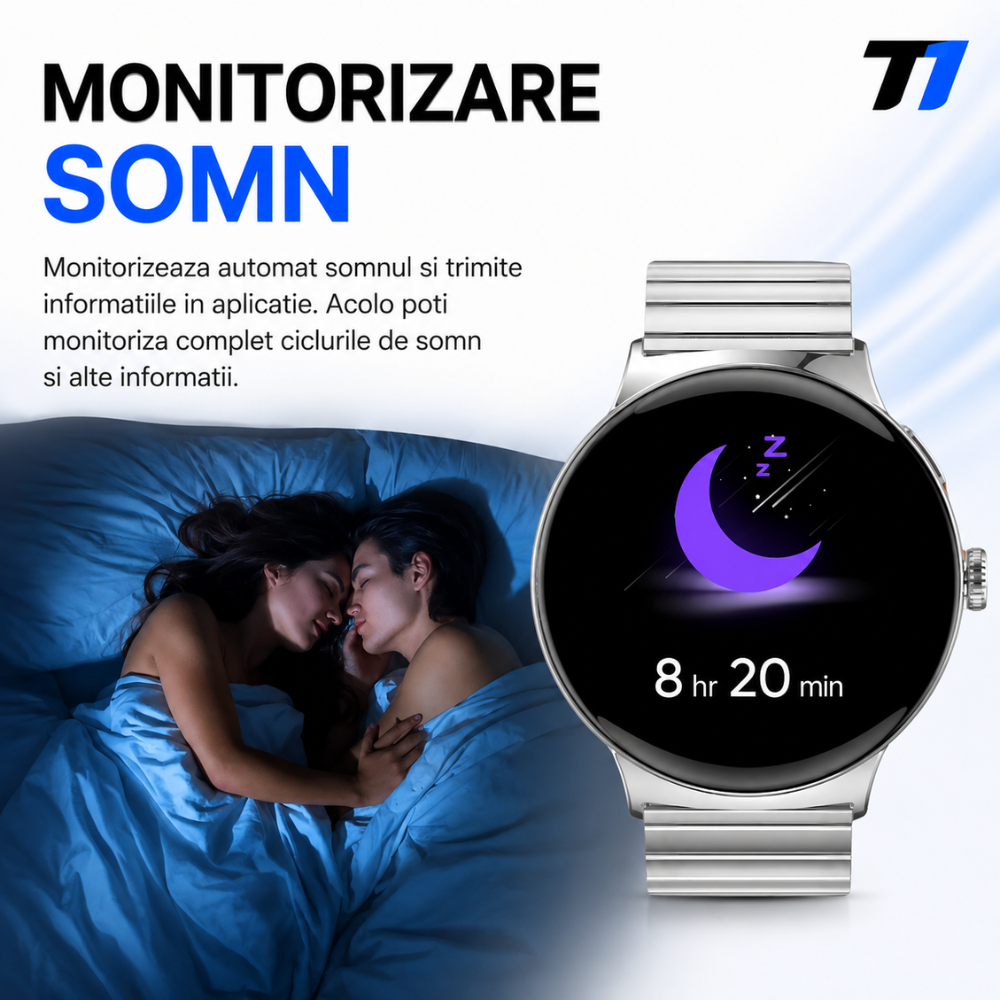 Ceas Smartwatch Barbati TechONE NeoWrist Plus, Negru