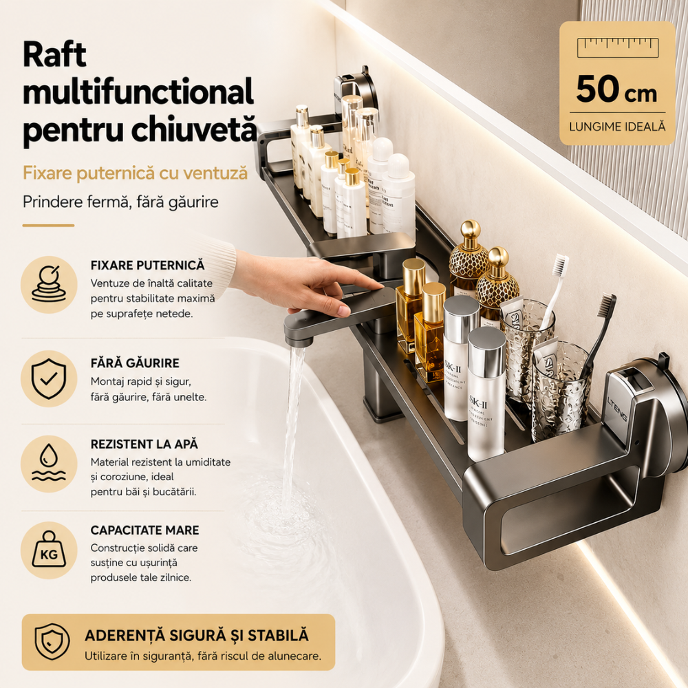 Raft Metalic Tip Etajera Baie sau Bucatarie Topaqua Sink Fairy Bath